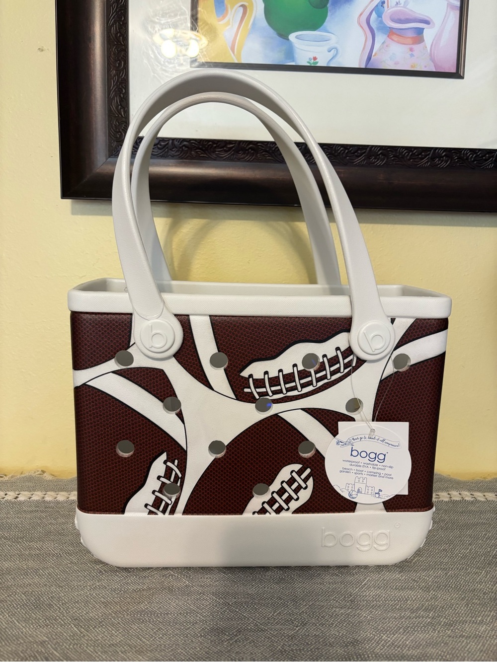 BOGG BAG Brown & White Football-Print Tote